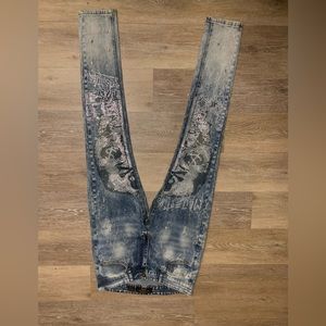 Skull blue jeans